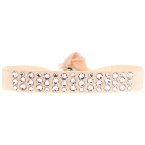 Les Interchangeables - Bracelet Tissu Rose Cristaux Swarovski A36902 - Bracelet de marque