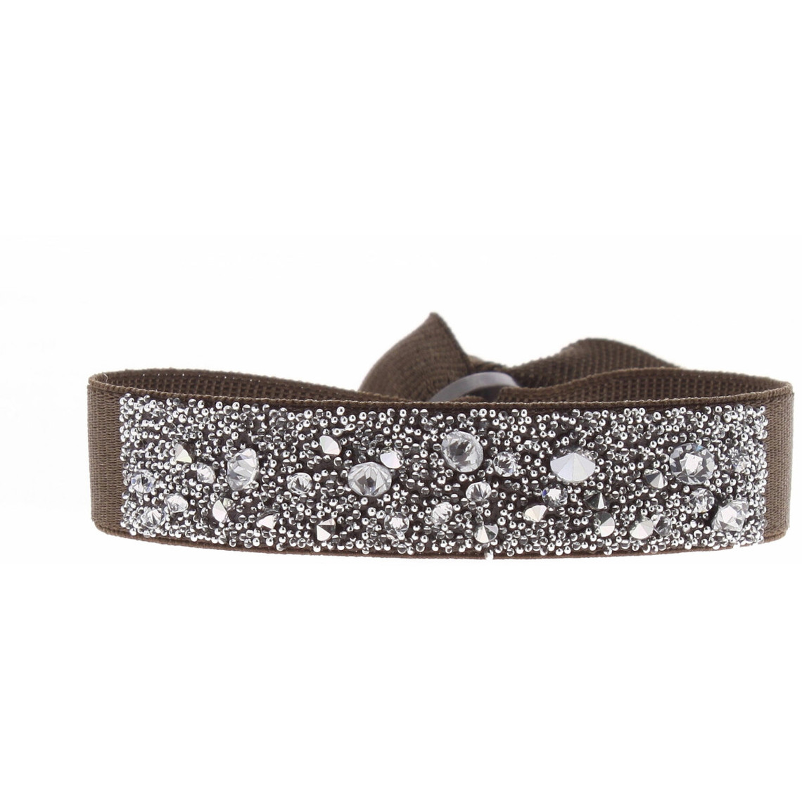 bracelet tissu marron cristaux swarovski a36951