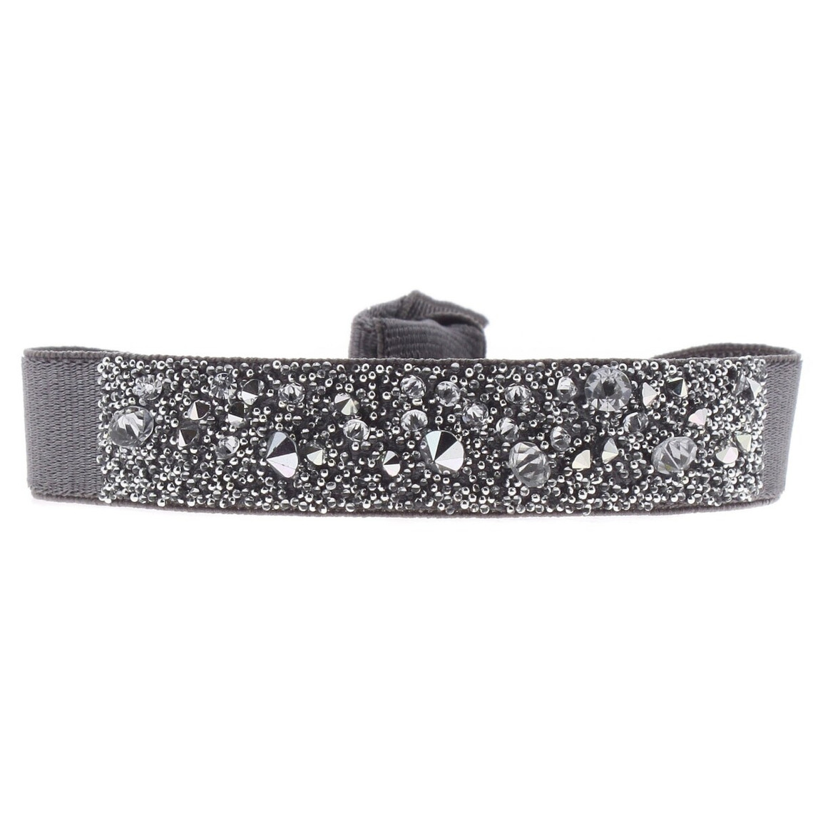 bracelet tissu gris cristaux swarovski a38129