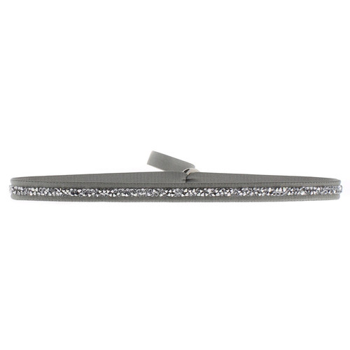 Les Interchangeables - Bracelet Tissu Marron Cristaux Swarovski A38319 - Bracelet de marque