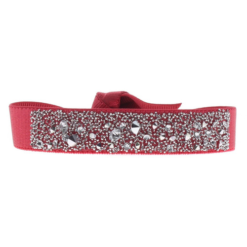 Les Interchangeables - Bracelet Tissu Rouge Cristaux Swarovski A38333 - Bijoux de marque