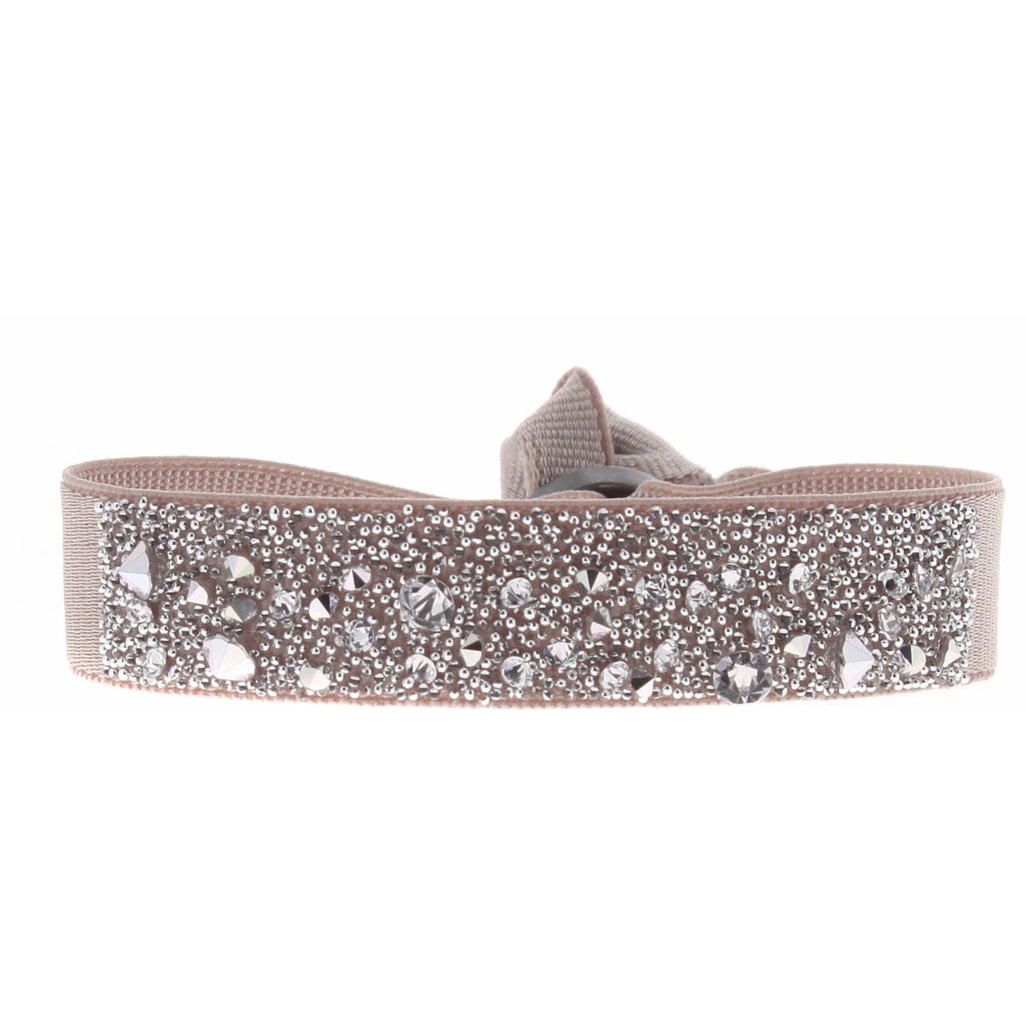bracelet tissu beige cristaux swarovski a38395