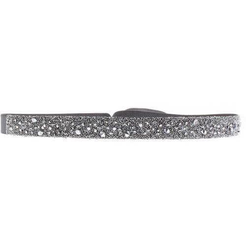 Les Interchangeables - Bracelet Tissu Gris Cristaux Swarovski A38544 - Bijoux gris