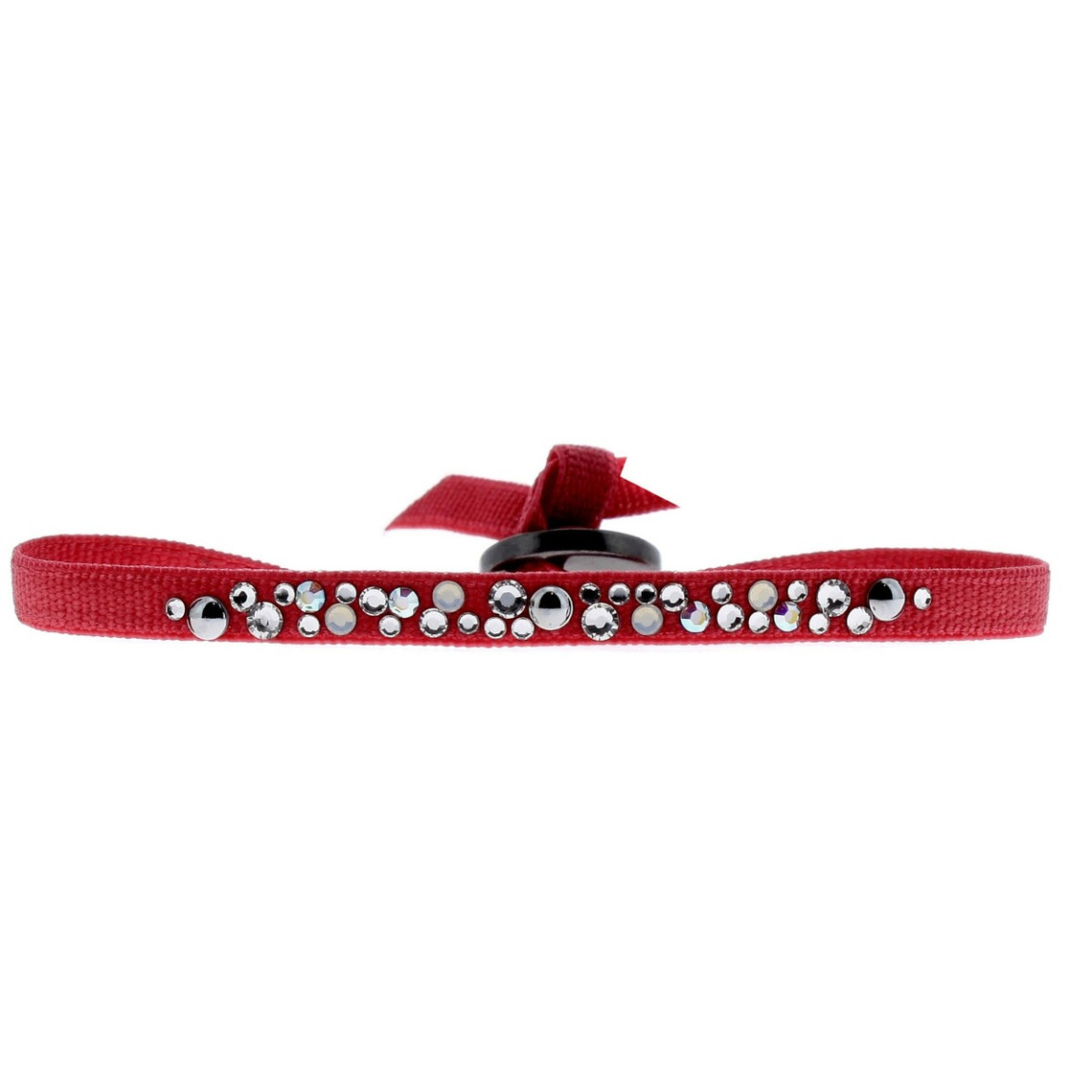 bracelet tissu acier rouge a39354