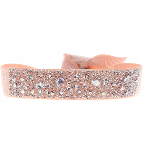 Les Interchangeables - Bracelet Tissu Rose Cristaux Swarovski A39570 - Bijoux de marque rose