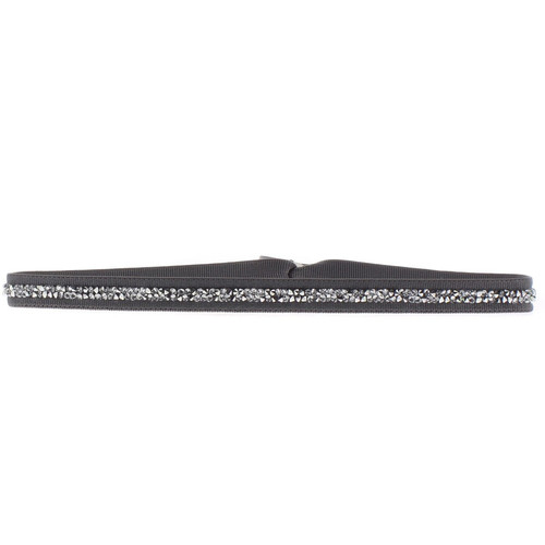 Les Interchangeables - Bracelet Tissu Gris Cristaux Swarovski A39616 - Bijoux gris