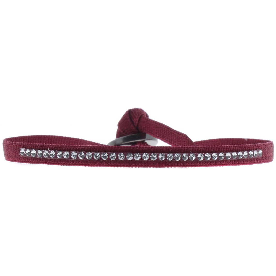 Les Interchangeables Bracelet Tissu Rouge Cristaux Swarovski A41132 A41132