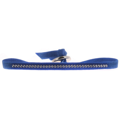Les Interchangeables - Bracelet Tissu Bleu Cristaux Swarovski A41168 - Bijoux tissu