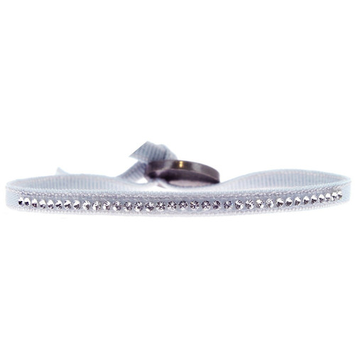Les Interchangeables - Bracelet Tissu Rose Cristaux Swarovski A41170 - Bijoux de marque