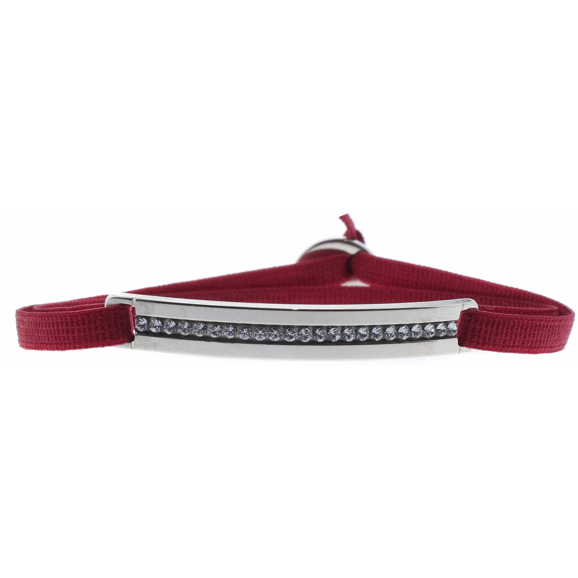 Les Interchangeables Bracelet Tissu Rouge Cristaux Swarovski A41184 A41184