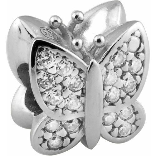 Amore & Baci - Charm Papillon Cristaux Argent 5C601 - Charms et perles