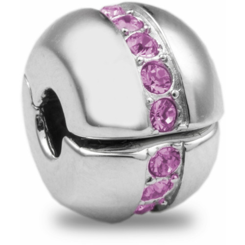 Amore & Baci - Charm Cristaux Rose Argent 12103 - Spacer charms