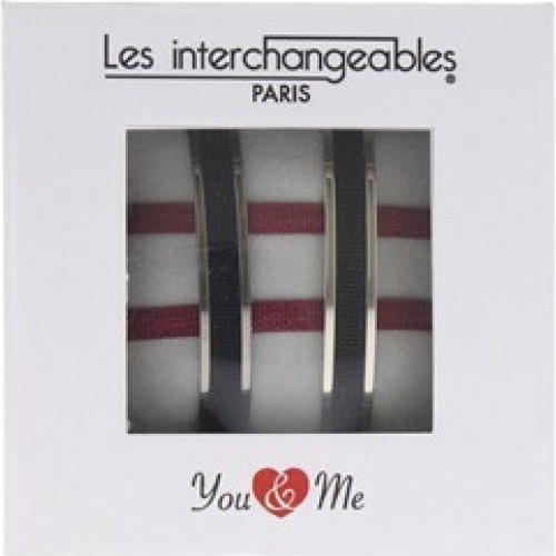 Les Interchangeables Coffret Les Interchangeables A47681 - Coffret Jonc Et Ruban You And Me Ornements Palladium / Cristal Femme A47681