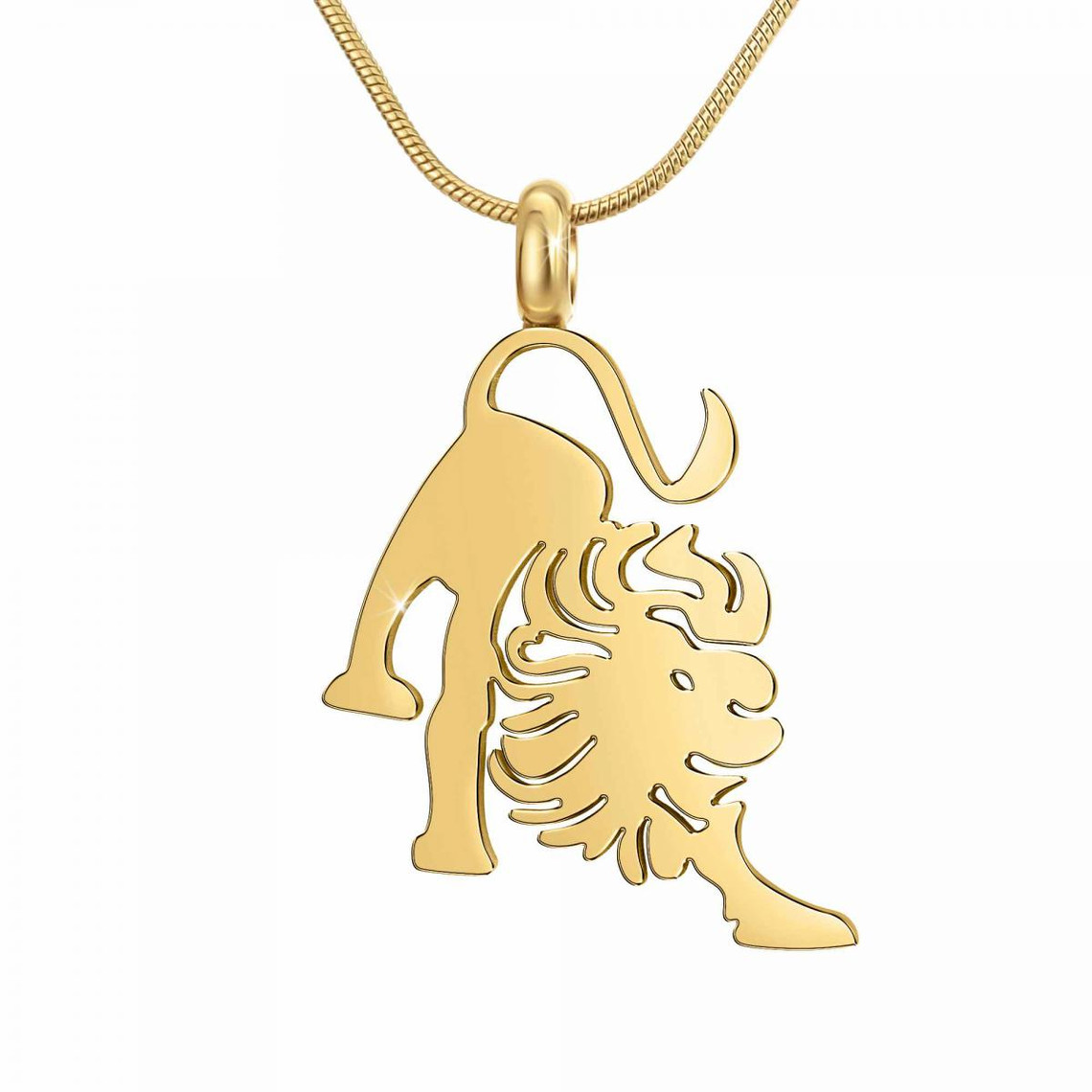 collier femme  b2427-lion acier doré - athème