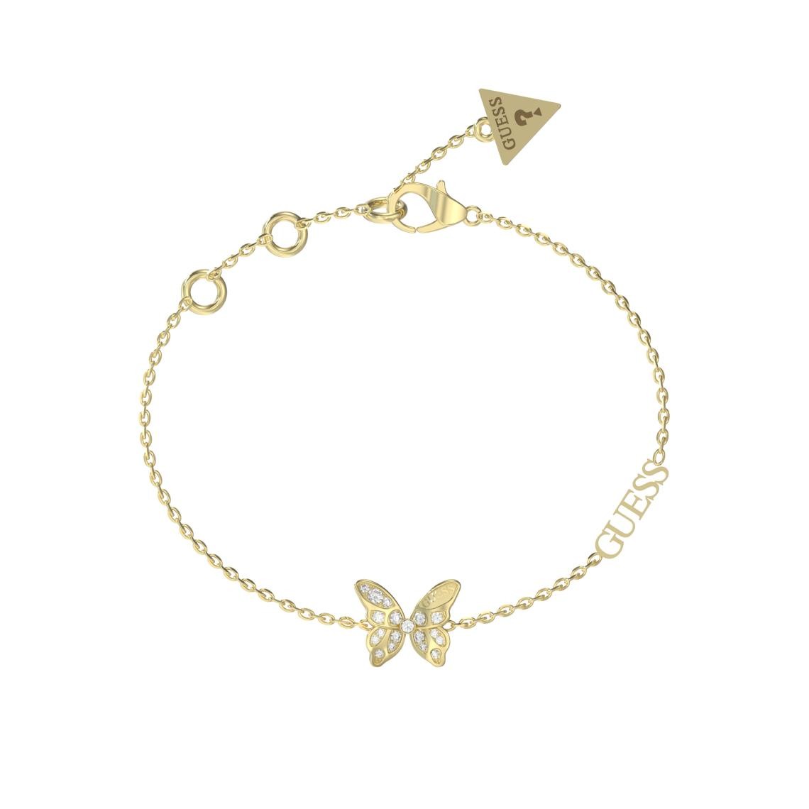 bracelet chrysalis acier doré papillon pavé de zircons cubiques