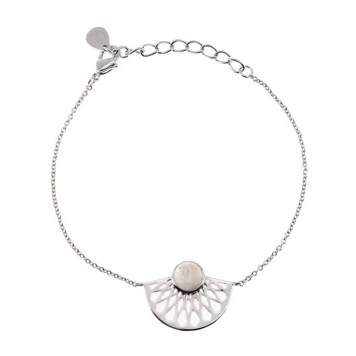 bracelet kosma mia bts05725-smoi - métal argenté & pierre de lune femme