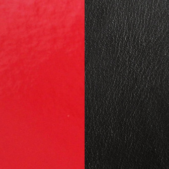 Les Georgettes - Cuir Rouge Vernis-Noir Réversible Interchangeable - Bracelet saint valentin