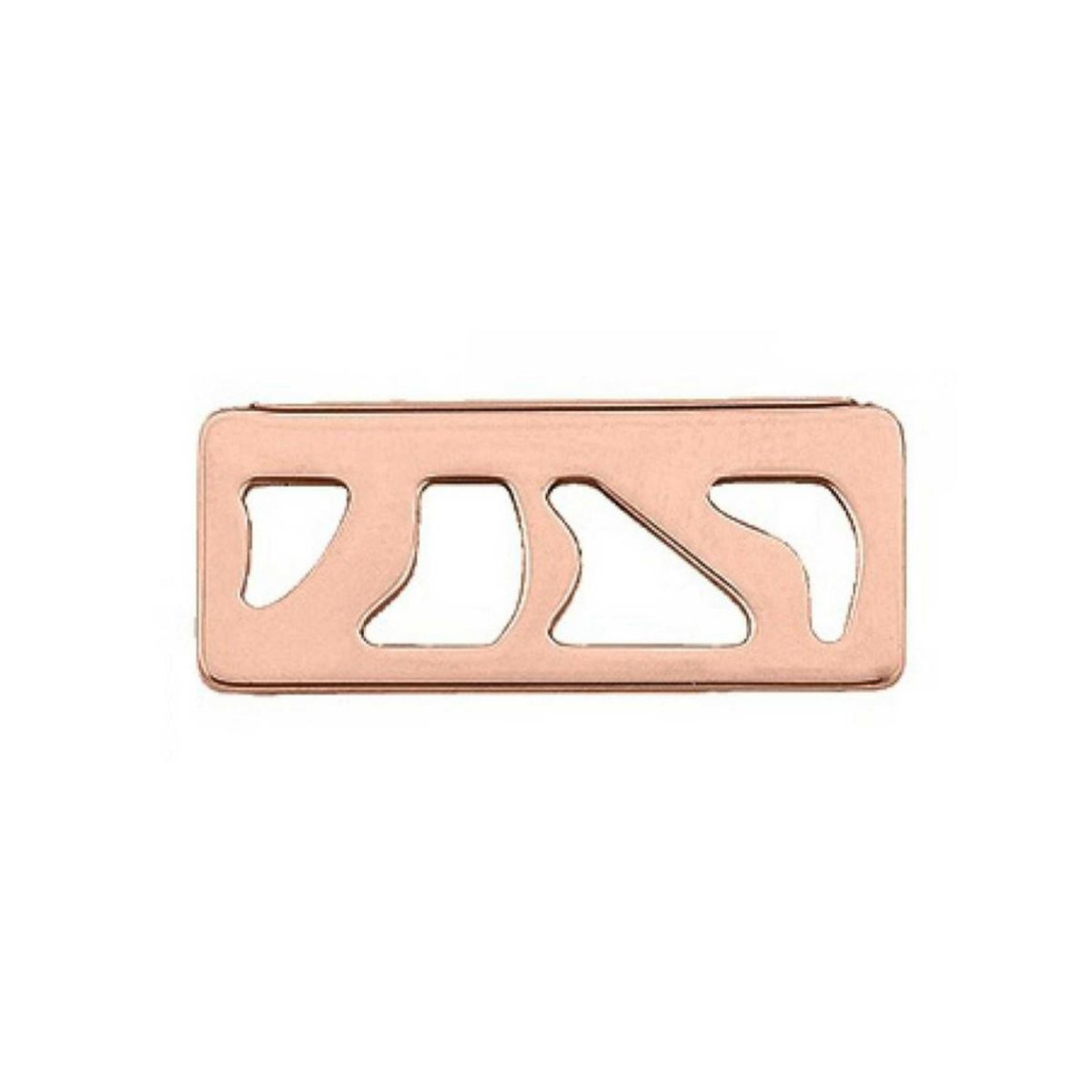 pendentif  perroquet laiton finition or rose rectangle 25 mm