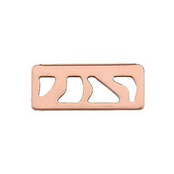 Les Georgettes Pendentif  Perroquet Laiton Finition Or Rose Rectangle 25 mm 70309454100000