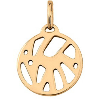 Pendentif  Perroquet Laiton Finition Or Rond 16 mm