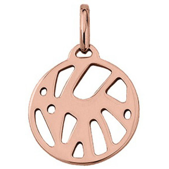 Pendentif  Perroquet Laiton Finition Or Rose Rond 16 mm