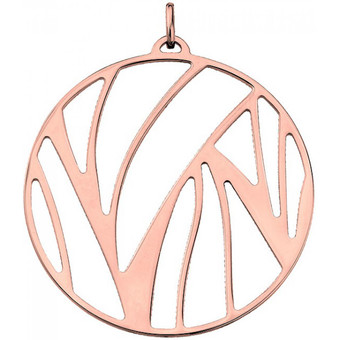 Pendentif  Perroquet Laiton Finition Or Rose Rond  45 mm