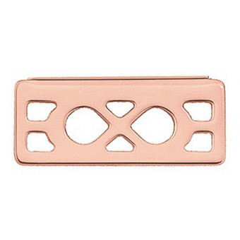 Pendentif  Infini Laiton Finition Or Rose Rectangle 25 mm