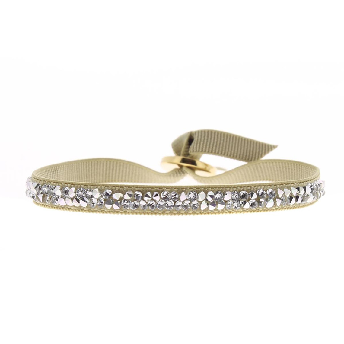 bracelet tissu beige cristaux swarovski a31843