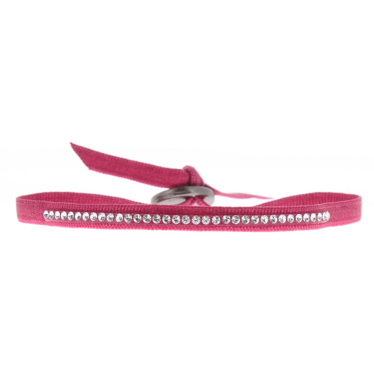 Les Interchangeables Bracelet Tissu Rouge Cristaux Swarovski A32798 A32798