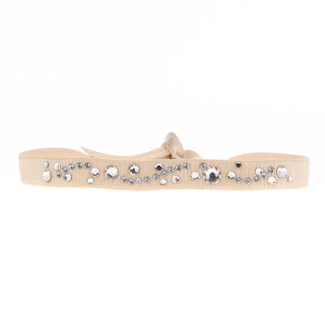 bracelet tissu beige cristaux swarovski a33012