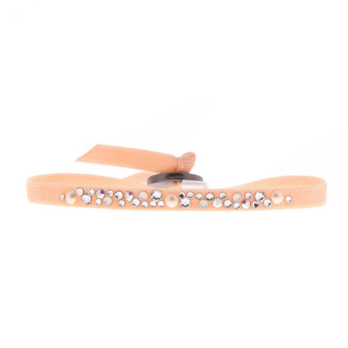 Les Interchangeables - Bracelet Tissu Rose Cristaux Swarovski A41163 - Bijoux de marque rose