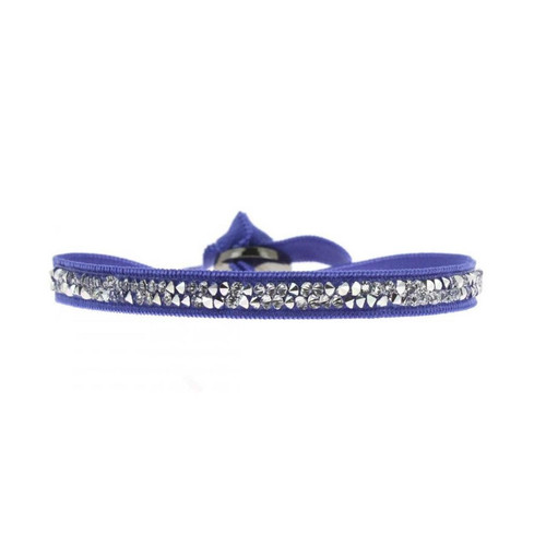 Bracelet Tissu Bleu Cristaux Swarovski A24962