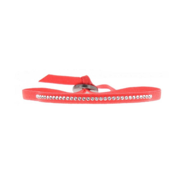 Les Interchangeables Bracelet Tissu Rouge Cristaux Swarovski A30484 A30484