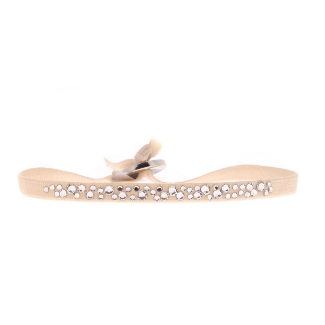 bracelet tissu beige cristaux swarovski a36382