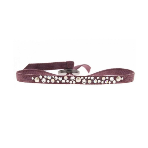 Les Interchangeables - Bracelet Tissu Rose Cristaux Swarovski A36661 - Bijoux de marque rose