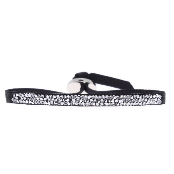 Les Interchangeables Bracelet Tissu Noir Cristaux Swarovski A37032 A37032