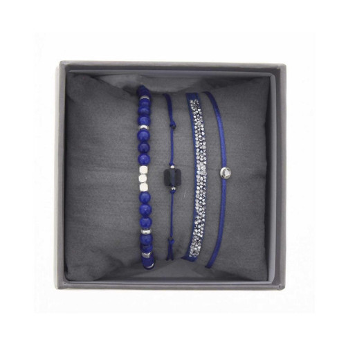 Bracelet Tissu Bleu Cristaux Swarovski A38642