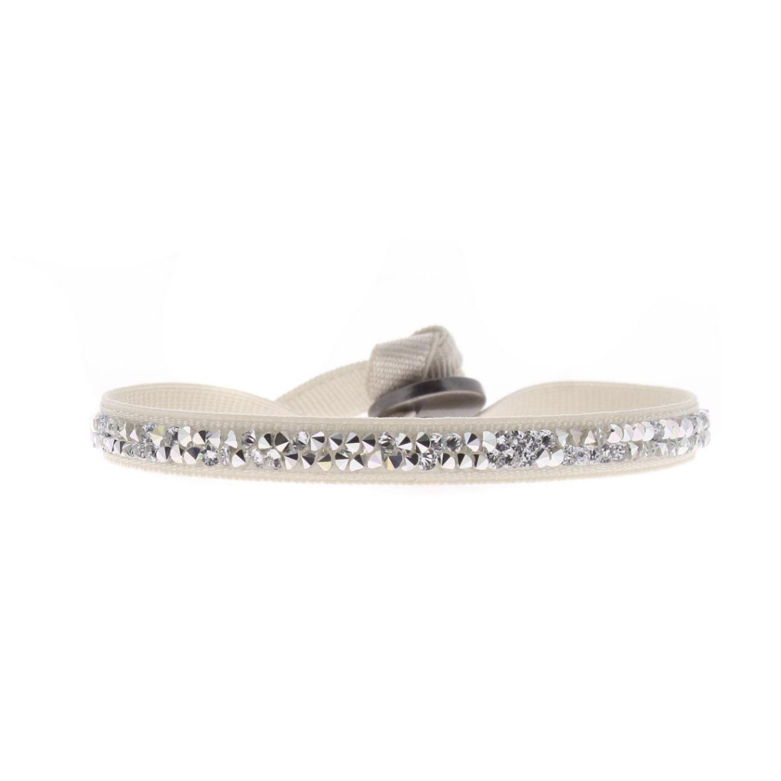 bracelet tissu gris cristaux swarovski a39369