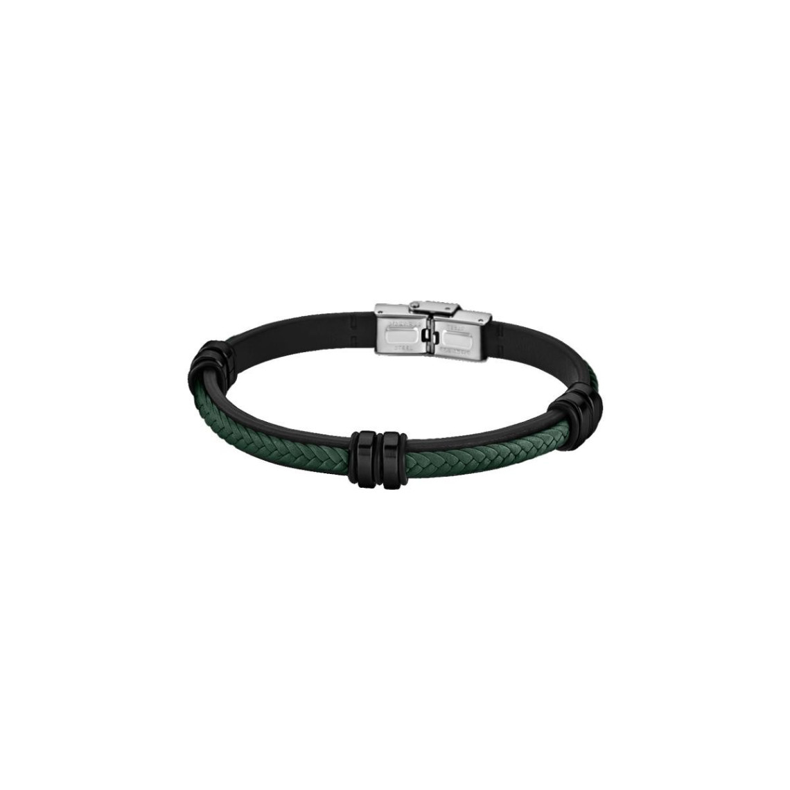 bracelet homme ls1829-2-8 en cuir vert lotus style