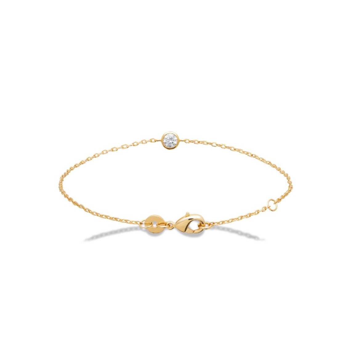 bracelet femme plaqué or blanc serti clos serti clos classique - uwz63uzv