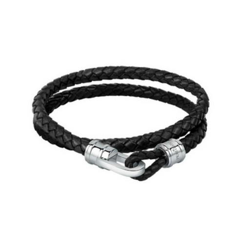 Morellato - Bracelet Homme SQH37 en Cuir Noir Morellato - Bijoux acier de marque