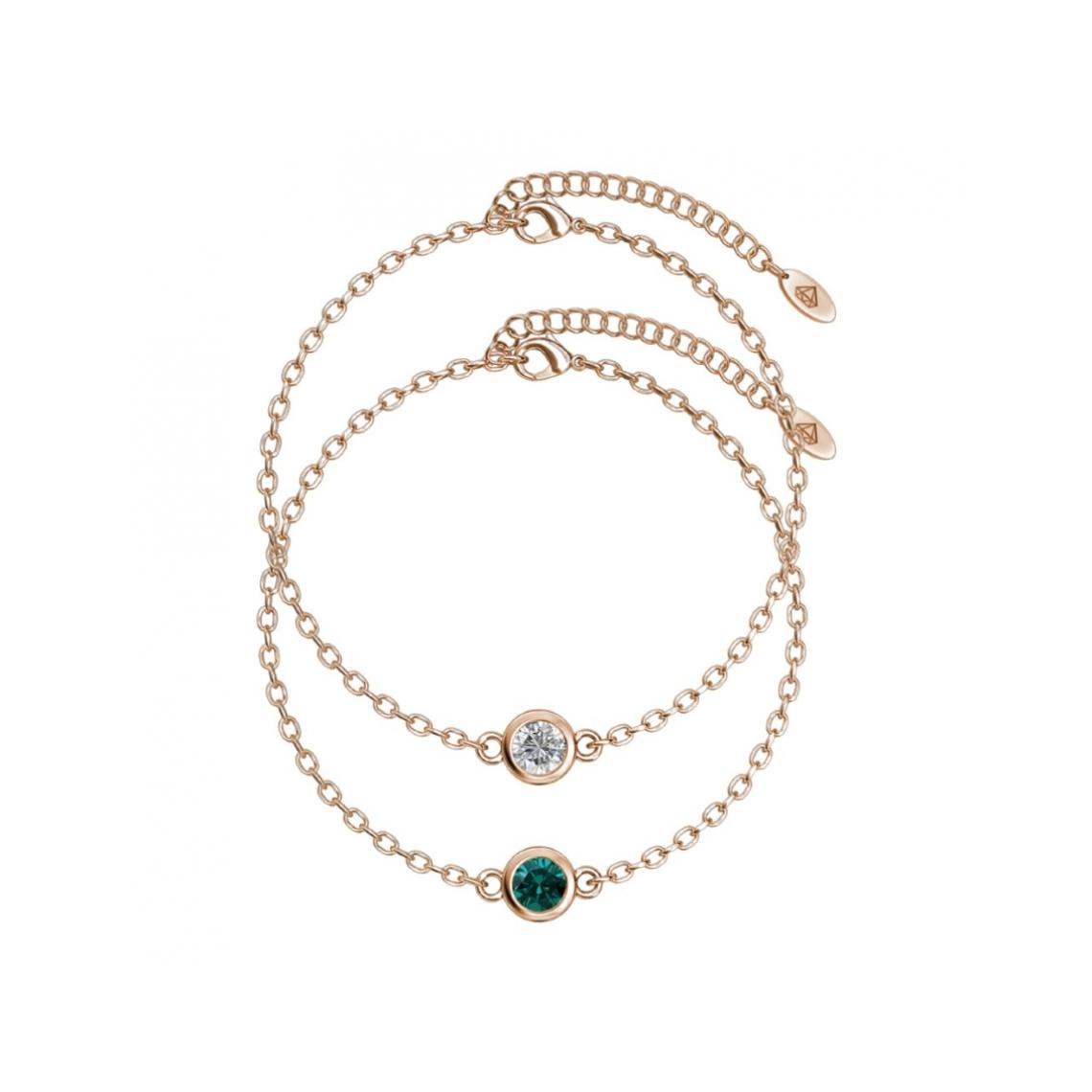 bracelet birth stone - or rosé et cristal