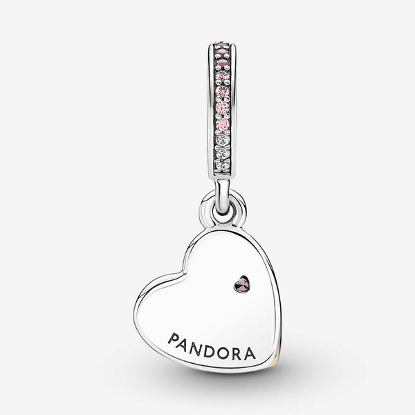 Pandora Double Charm Pendant Cœurs de l’Infini Entremêlés Rose - Pandora Moments Argent 925/1000 781020C01