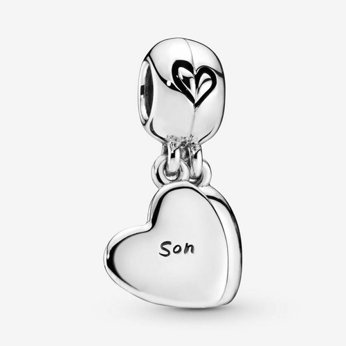 Pandora - Charm Pendant Cœur Séparable Mère & Fils Pandora Moments Argent 925/1000ᵉ - Perle coeur