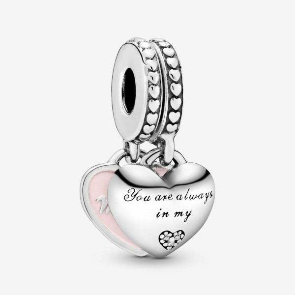 Pandora Charm pendentif avec cœurs mère et fille Pandora Moments Argent 925/1000ᵉ 792072EN40