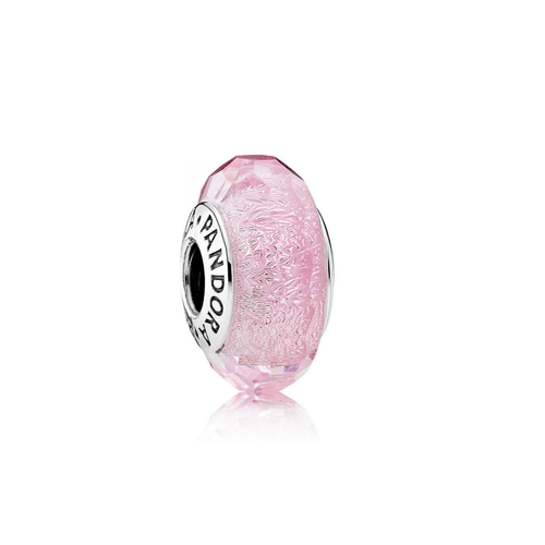Pandora - Charm Verre de Murano Rose Facetté Pandora Moments Argent 925/1000ᵉ - Perles murano