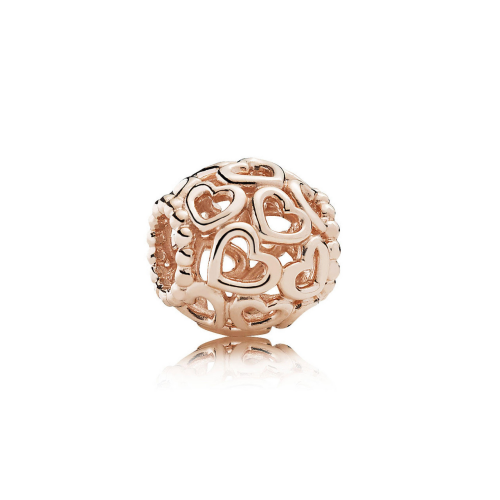 Pandora - Charm Parsemé de Cœurs Pandora Moments Métal doré à l’Or Rose fin 585/1000ᵉ - Offre speciale pandora