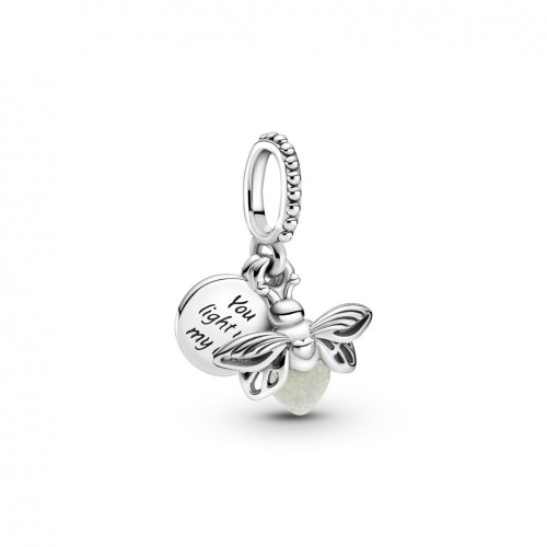Pandora - Charm argent Double Pendant Luciole Phosphorescente Pandora Passions - Promo bijoux charms 20 a 30