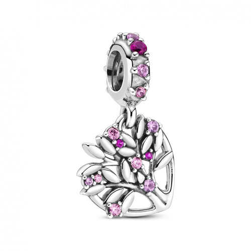 Pandora - Charm Pendant argent Arbre de vie Cœur rose Pandora People - Pendentif charms