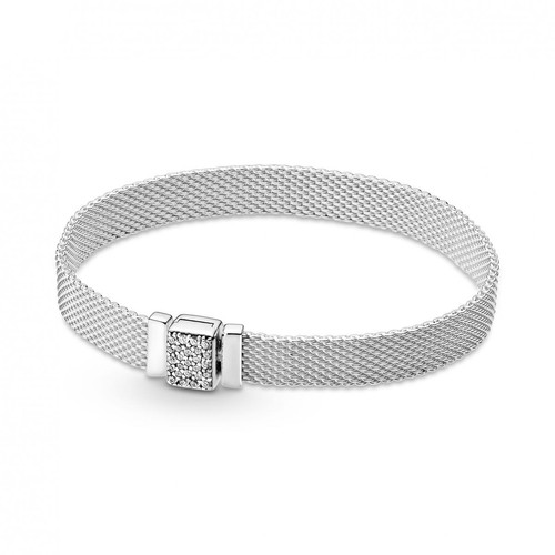 Pandora - Bracelet Milanais argent Fermoir Scintillant Pandora Reflexions - Bijoux gris